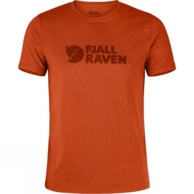 Playeras Fjallraven Logo Hombre - Naranjas - Chile SPL310578